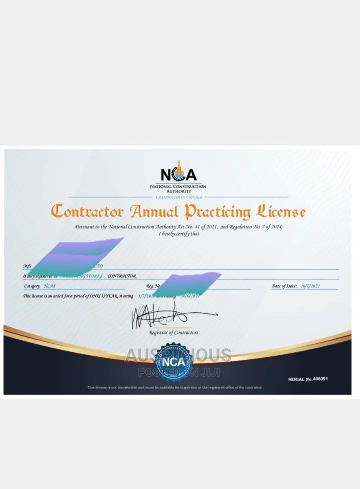 Nca Registration & Company Registration