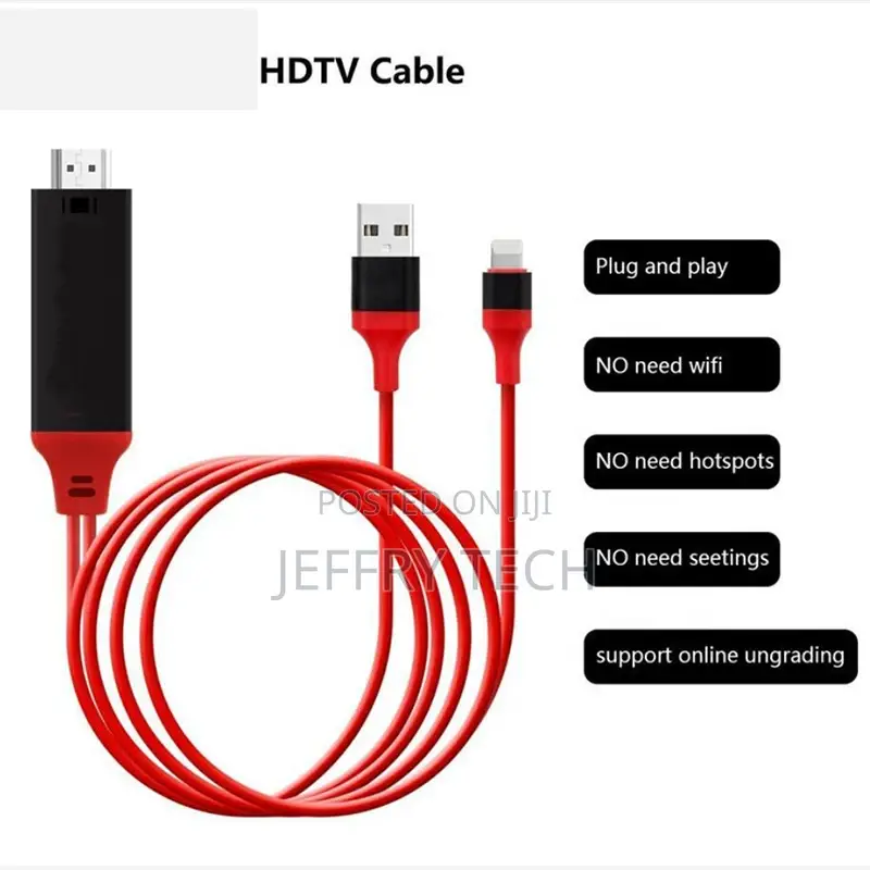 2M 8PIN HDMI Cable for iPhone 5/6/6s/6 Plus/7/7plus Light Ni