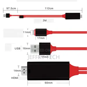 2M 8PIN HDMI Cable for iPhone 5/6/6s/6 Plus/7/7plus Light Ni
