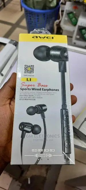Original Awei L1 Stereo Wired Earphones(Black).