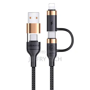 US-SJ483 U62 USB + Type-C to Type-C + Lightning PD Fast Char