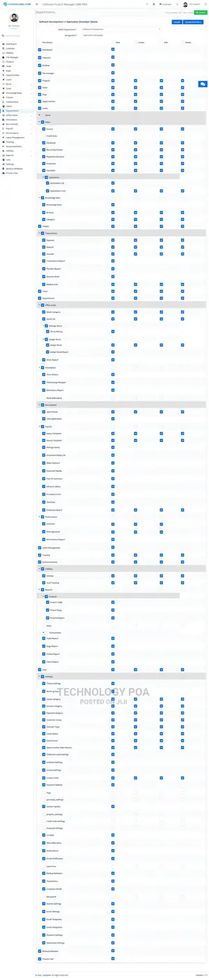 HR, Accounting, CRM System
