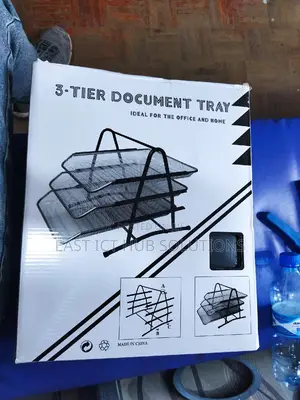 3 Tier Quality Document Tray, Mesh Mettalic