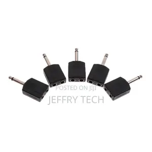 Generic 5pcs 6.35mm Male to 6.5mm 2 Female Jack Stereo