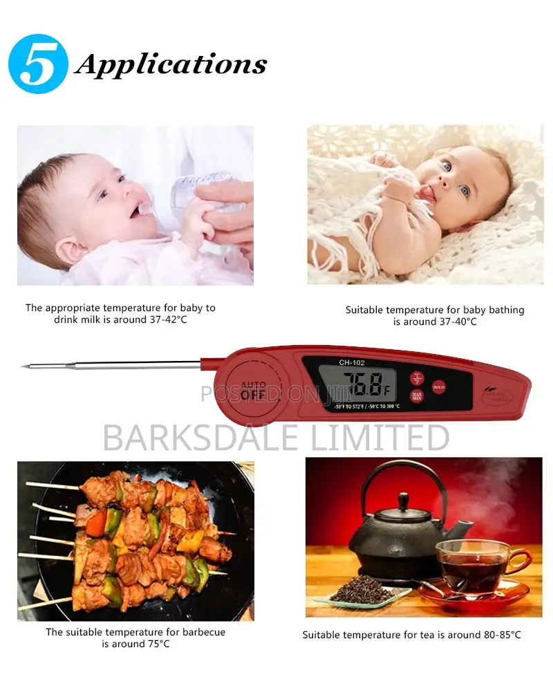 Instant Read Digital Meat Thermometer Waterproof Kitchen