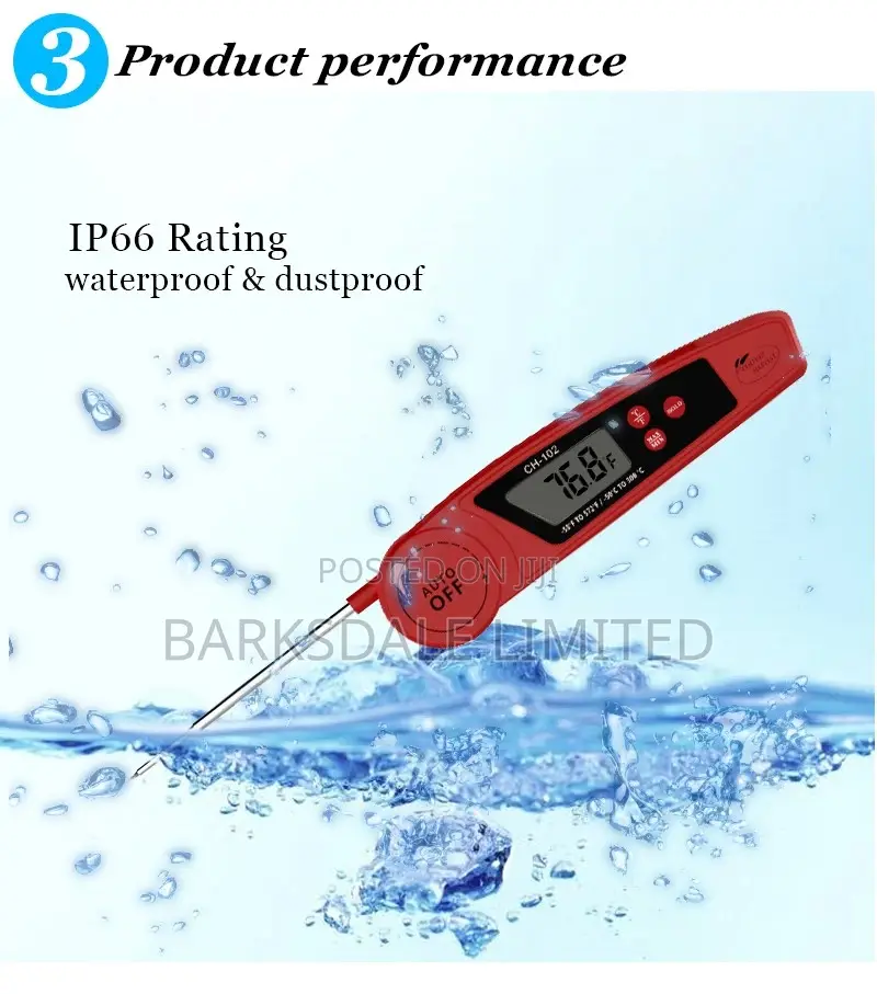Instant Read Digital Meat Thermometer Waterproof Kitchen