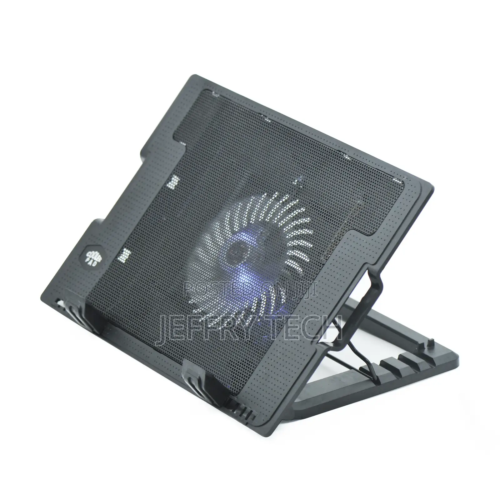Metal Mesh Black Color Height Adjustable One Fan Cooling Pad