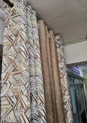 Print Brown Elegant Curtain
