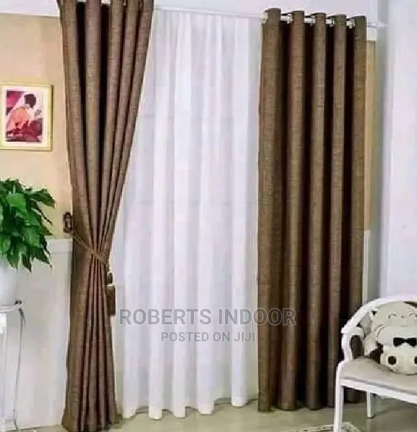 Brown Linen Curtain