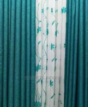 Turquoise Blue Linen Curtain
