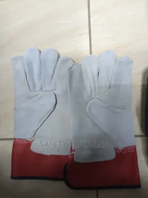 Cowspilt Double Palm Gloves Red and White