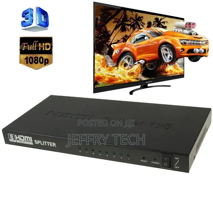 V1.4 Full HD 1080P 1 X 8 HDMI Amplifier Splitter, Support 3D