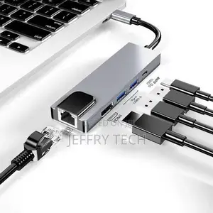 USB C Hub Multiport Adapter With 1000M RJ45 Gigabit Ethernet