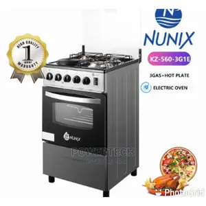 Glass Top 3+1 Nunix Standing Cooker Oven With Electric Oven
