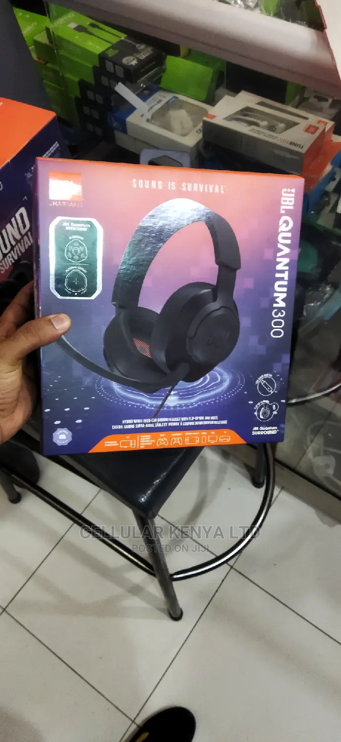 JBL Quantum 300 Wired Over-Ear Gaming Headset (Black)