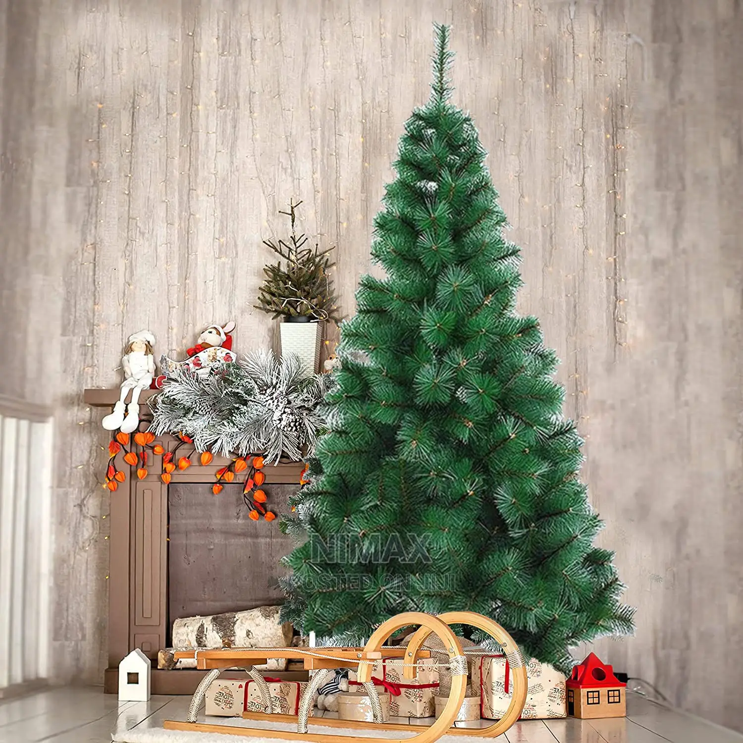 Christmas Pine Tree 6ft/180cms + Free Warm White Led Lights.