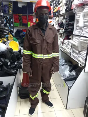 Working Overalls- Brown With Reflective Strip