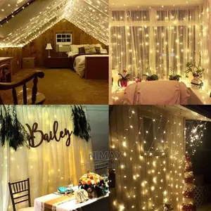 Christmas Large Warm White 3x3 Curtain Dropping LED Lights