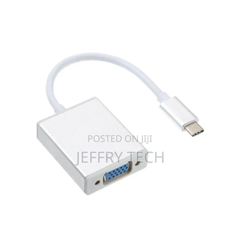 Type-C to Female Vga Adapter Cable Converter Usb-C Hdtv For