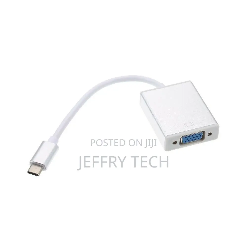 Type-C to Female Vga Adapter Cable Converter Usb-C Hdtv For
