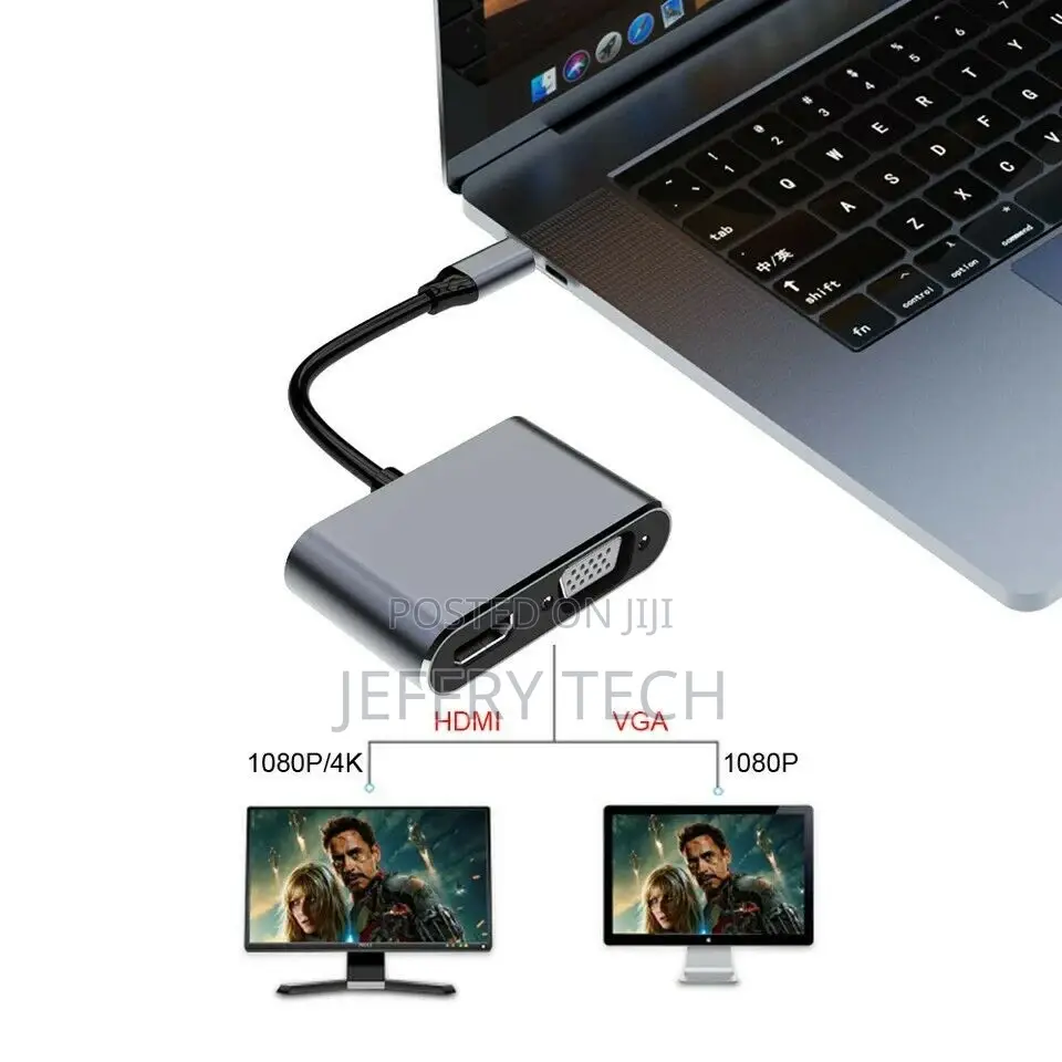 USB C HDMI Type C to HDMI 4K Adapter VGA Audio Video Convert