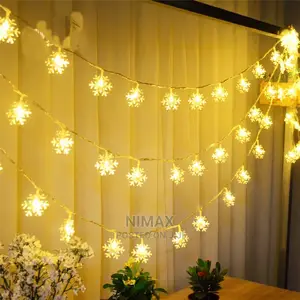 Christmas Lights Snow Flakes 10mtrs Long
