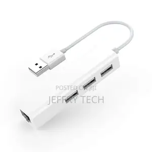 3 USB Port Hub With RJ45 LAN Adapter Laptop Ethernet Dock Ne