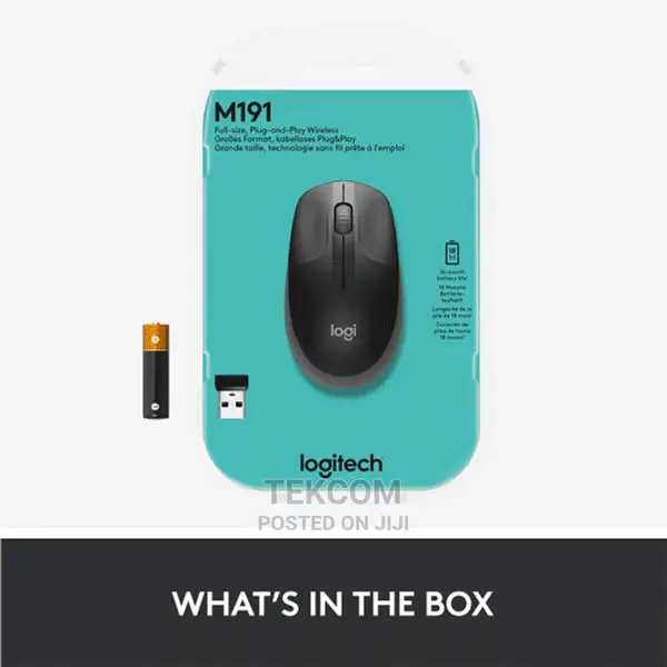 Logitech Wireless Mouse Full Size M191 Mid Grey