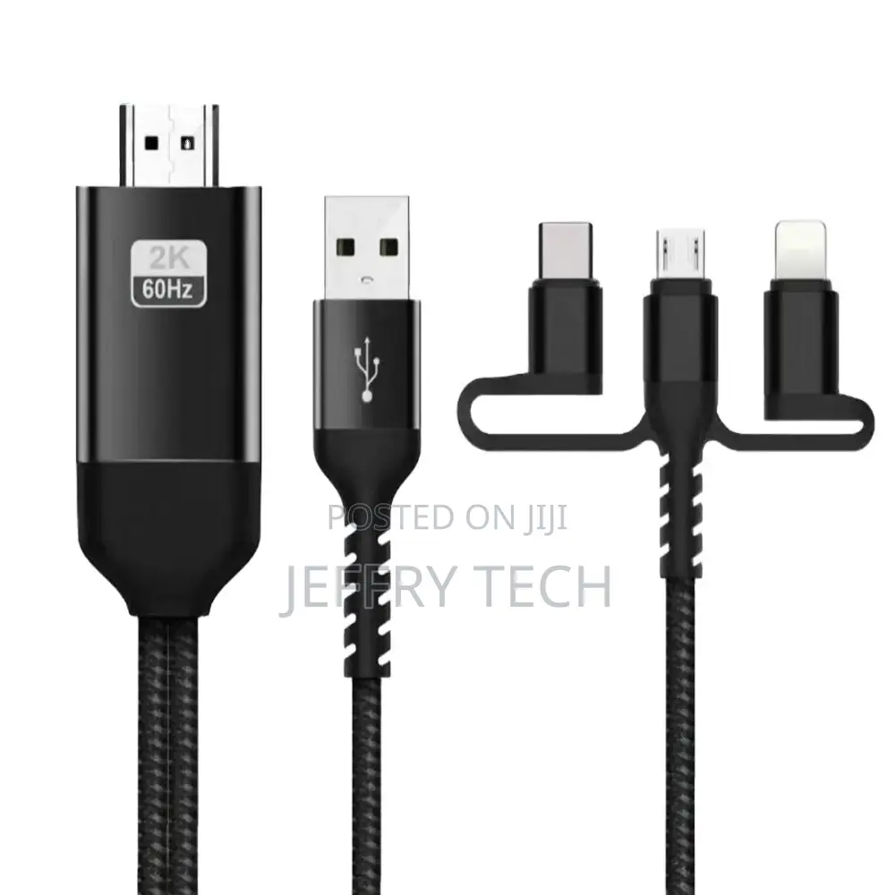 3 in 1 Lighting Type-C Micro USB to HDMI Cable for Ios and A