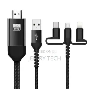 3 in 1 Lighting Type-C Micro USB to HDMI Cable for Ios and A