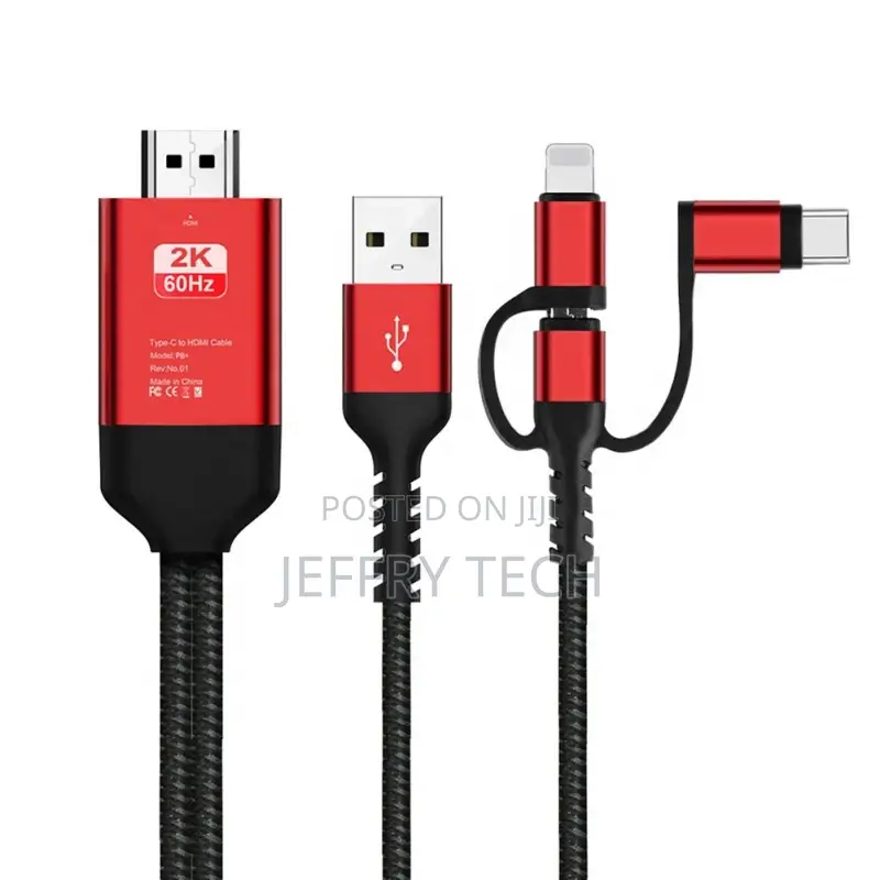 3 in 1 Lighting Type-C Micro USB to HDMI Cable for Ios and A