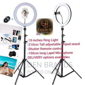 10inch Ring Light+210cm Tripod+150cm Lapel Microphone+Remote
