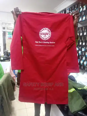Safety Branded Red Dust Coats-We Manufacture and Brand