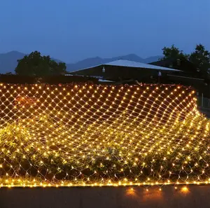 Christmas Led 3x3mtrs Net Mesh Warm White Curtain Lights