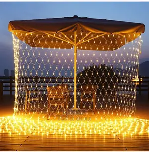 Christmas Led 3x3mtrs Net Mesh Warm White Curtain Lights