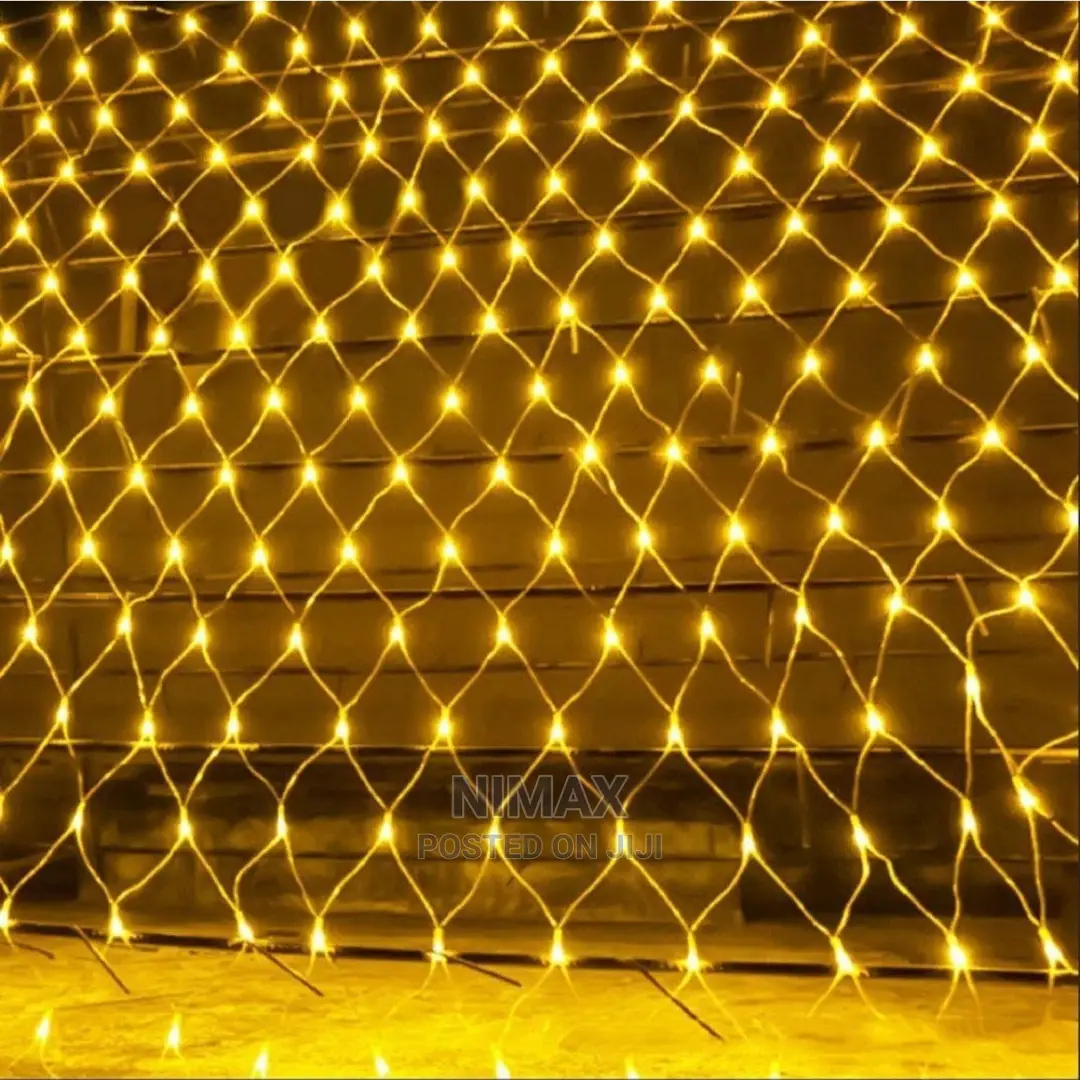 Christmas Led 3x3mtrs Net Mesh Warm White Curtain Lights