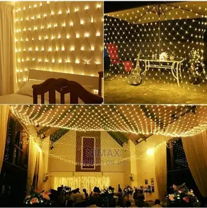Christmas Led 3x3mtrs Net Mesh Warm White Curtain Lights