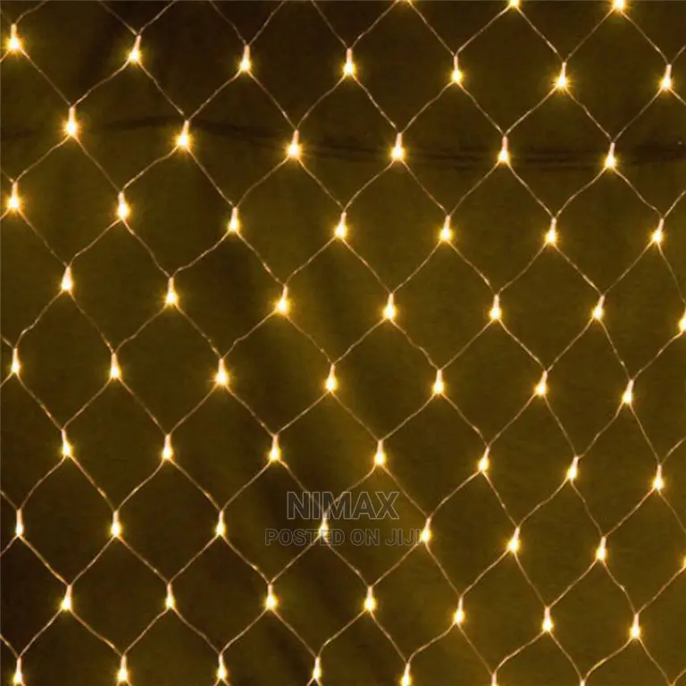 Christmas Led 3x3mtrs Net Mesh Warm White Curtain Lights