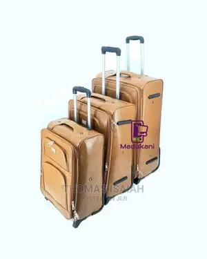 3PCS Faux Leather Deluxe Luggage Suitcase With TSA Lock And