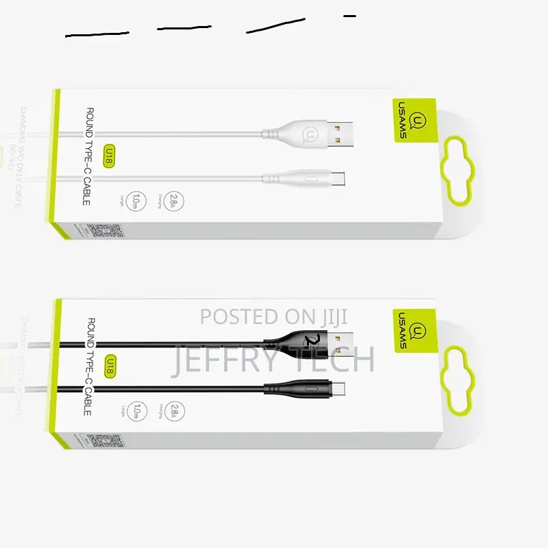 USAMS PVC 1m 2A Type-C USB Charging Cable Charger Data Type