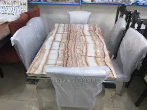 Marble Table and 6 Seat Mk