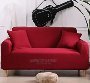 Maroon Jacquard Sofa Cover 3.2.1.1