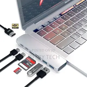 USB C Hub 7 in 1 Aluminum Type-C Hub Adapter ,HDMI Hub For