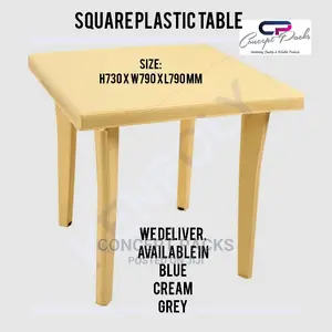 Plastic Square Table Size H730 X W790 X L790 Mm