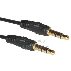 3.5 Mm Stereo Male to Male Cable W/ Mini-Stereo Jack - Black