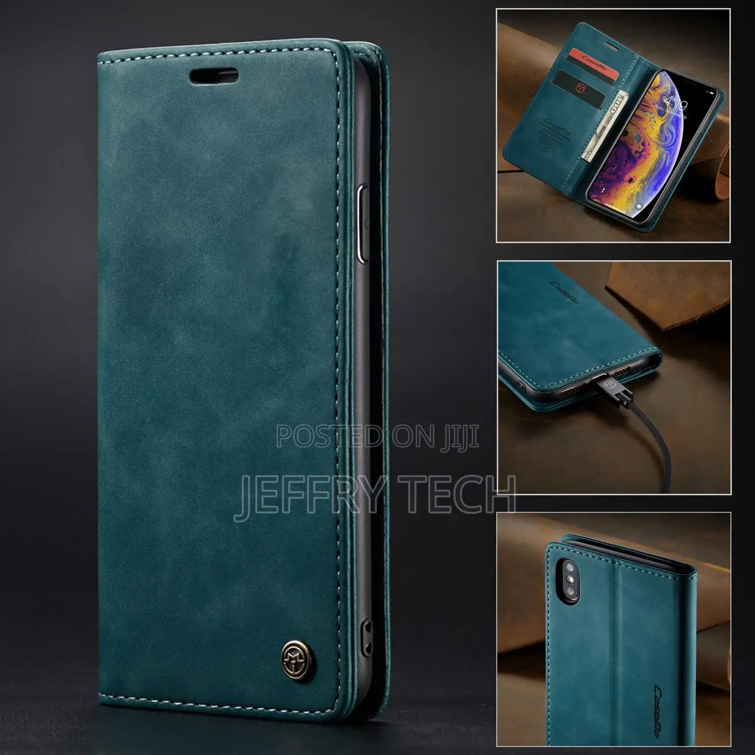 iPhone XS Case, Retro PU Leather TPU Inner Wallet Case [Car