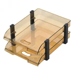Desk Tray 2 Tier Omega/Clear