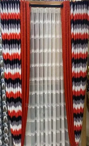 Printed Red Curtains