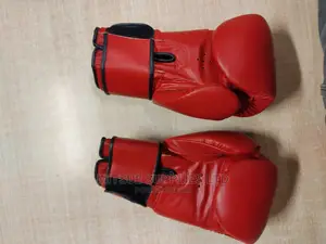 A Pair of Leather Boxing Gloves 12oz Red