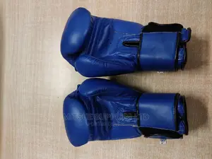 A Pair of Leather Boxing Gloves 12oz Blue
